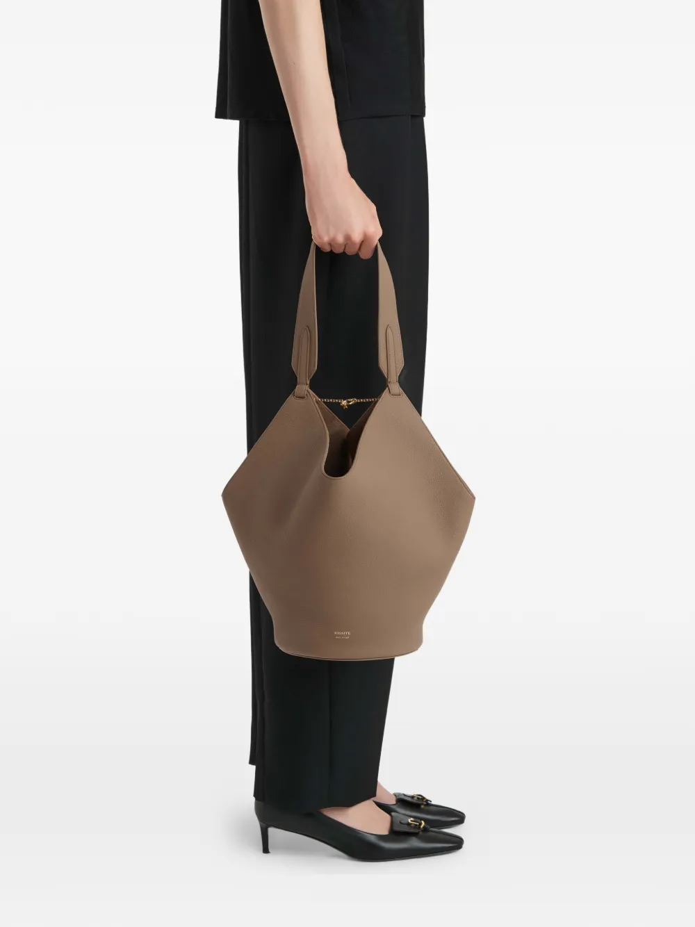 KHAITE Lotus kleine shopper Beige
