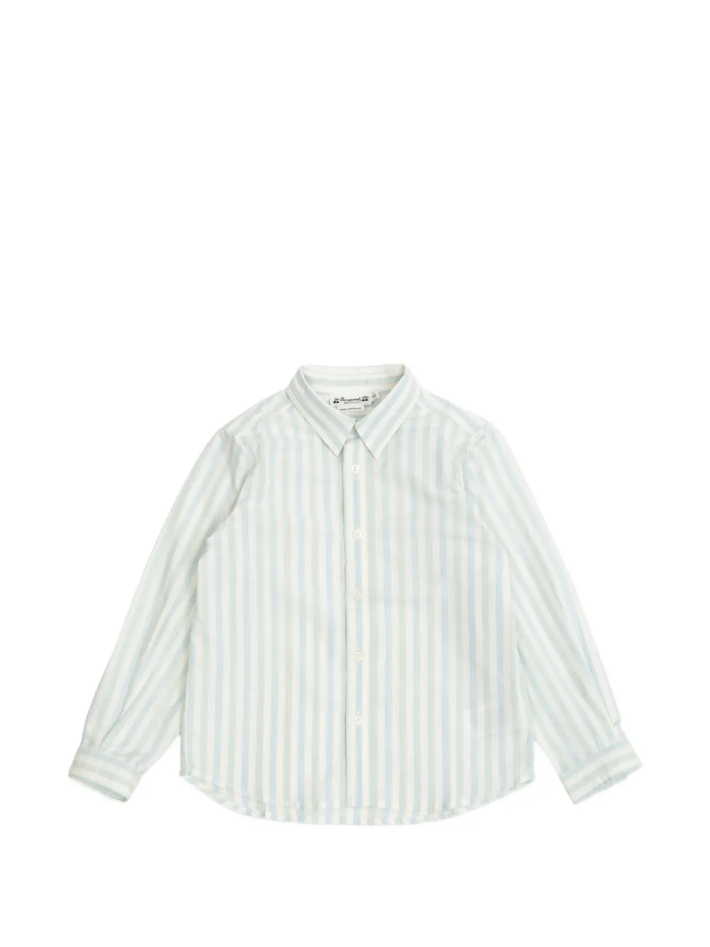 Bonpoint Linton vertical-stripe cotton shirt - Weiß