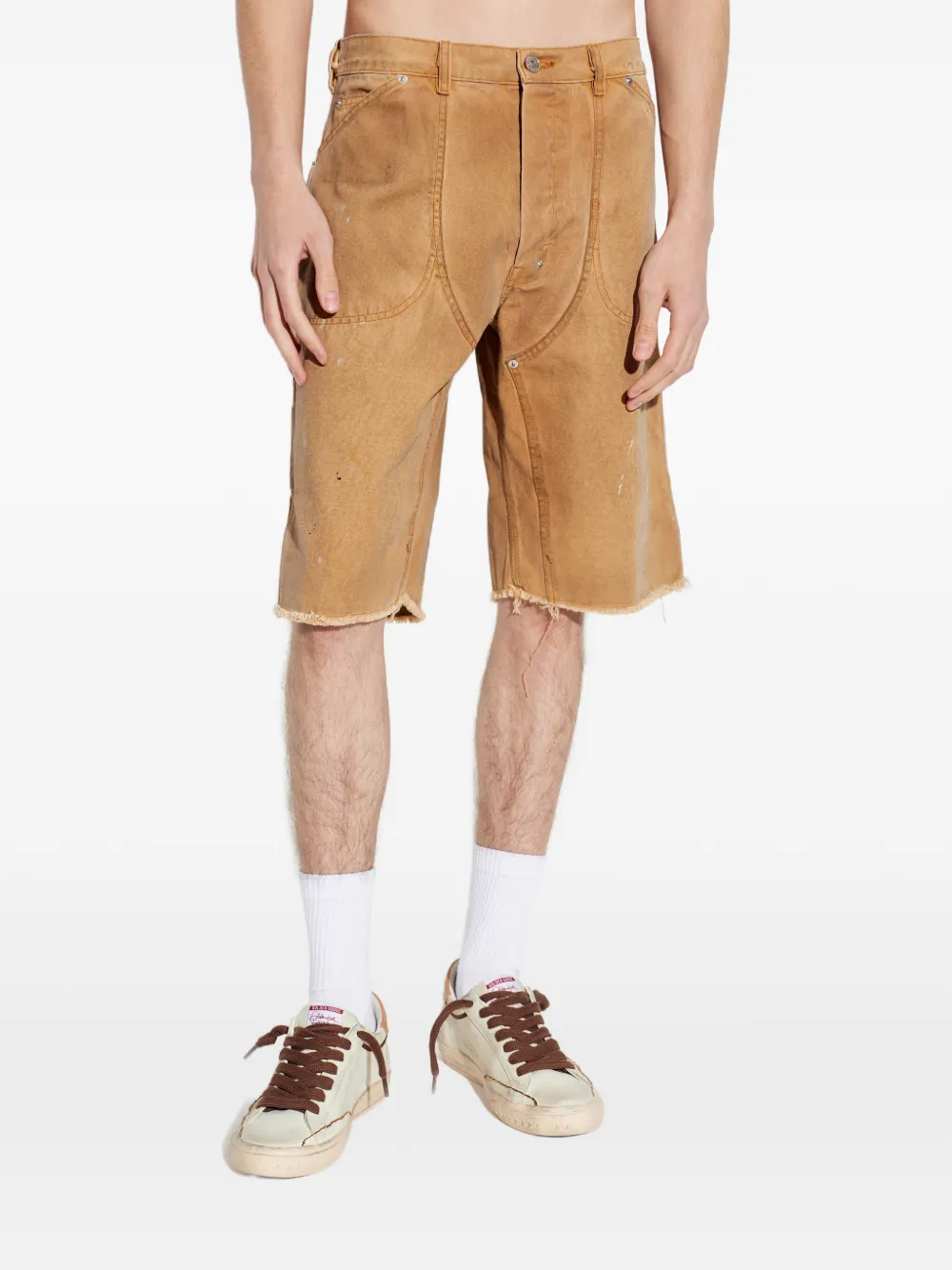 GALLERY DEPT. Branko shorts met verfspatten Bruin
