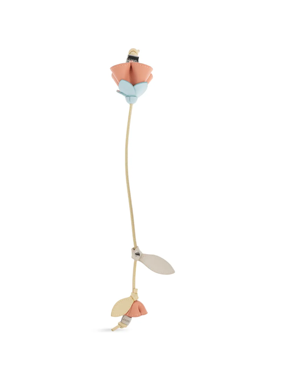 GANNI Leren tasaccessoire met bloemdetail Beige