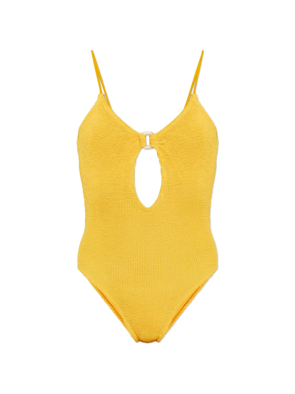 Bond-eye Ring Arden crinkle-effect swimsuit - Giallo