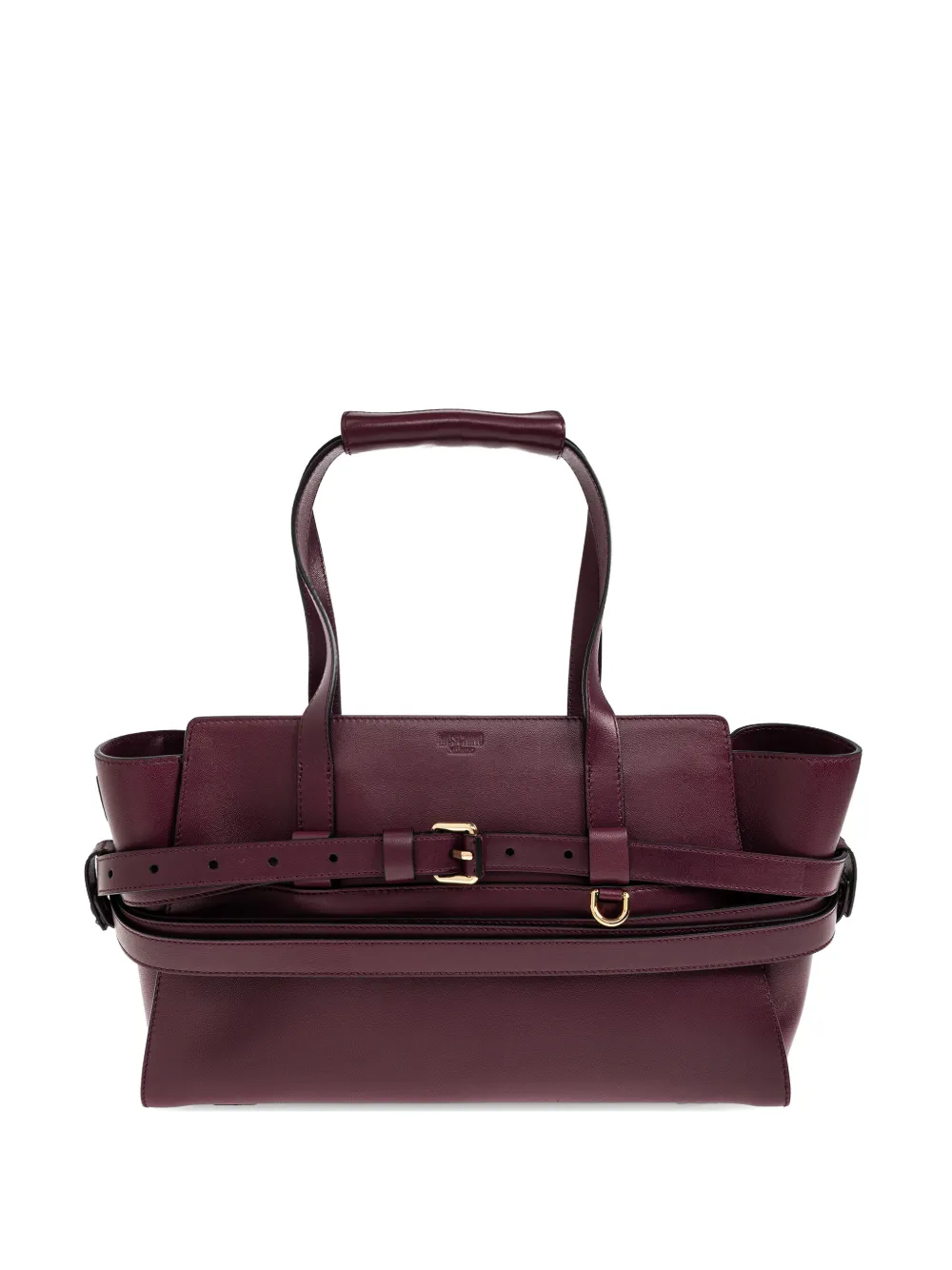 Moschino Tie Me buckle-detail leather tote bag - Rosso