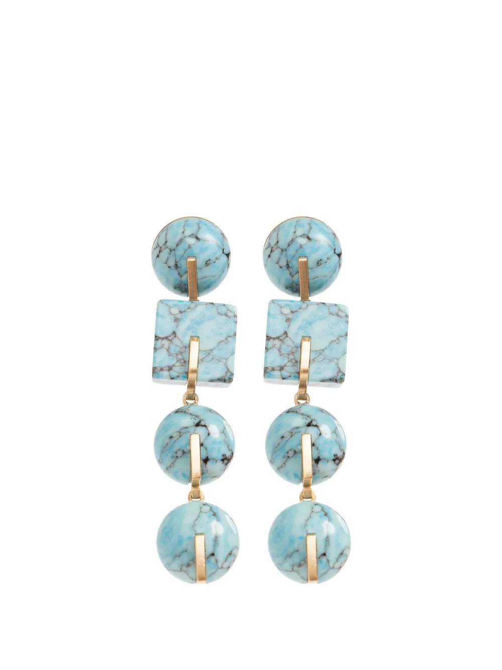 Cult Gaia geometric-beaded drop earrings - Oro