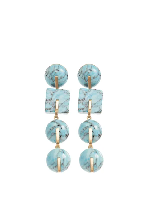 Cult Gaia geometric-beaded drop earrings