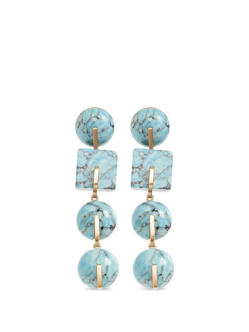 Cult Gaia geometric-beaded drop earrings - Oro