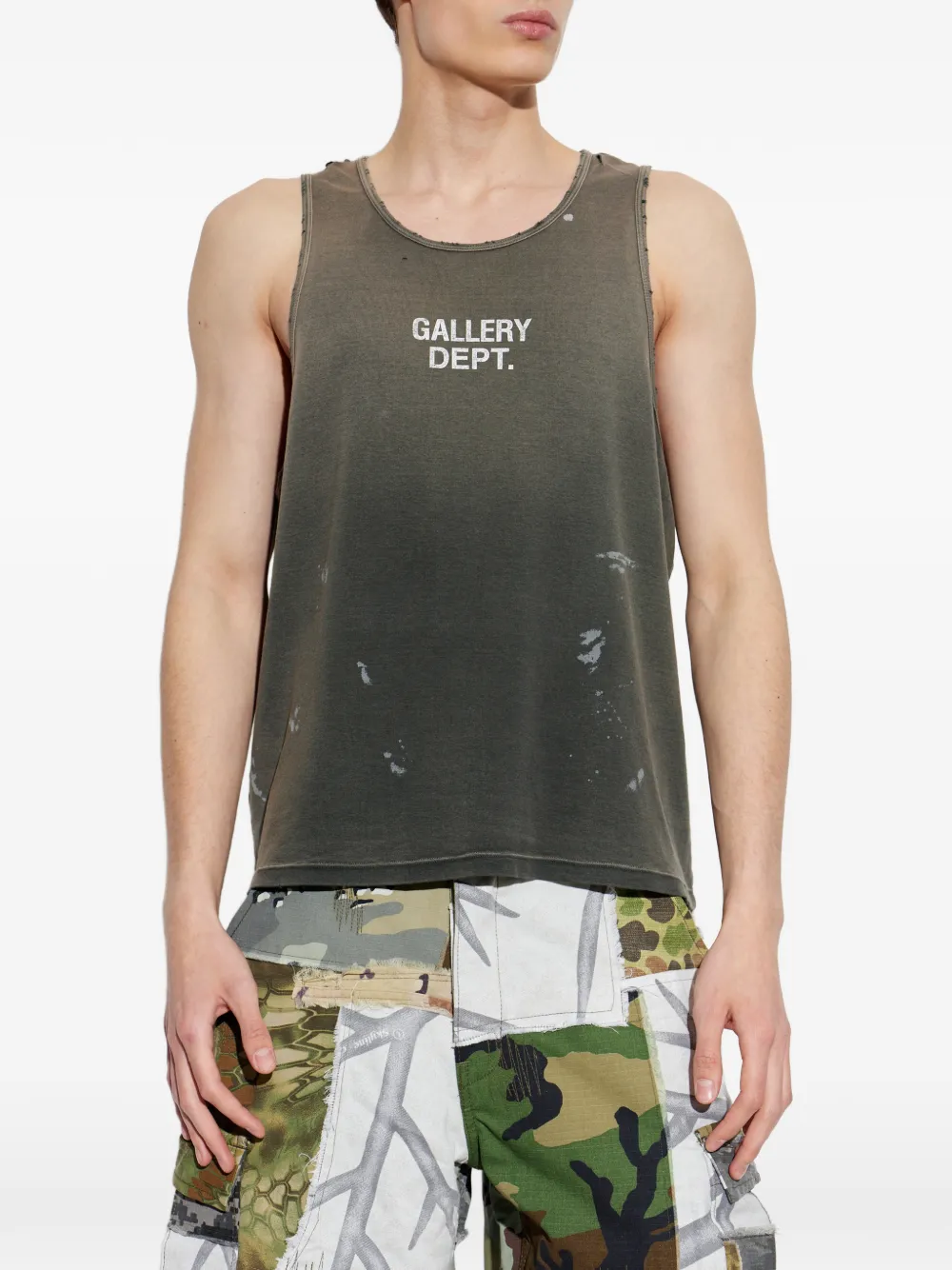 GALLERY DEPT. Gerafelde top met logo-print Grijs