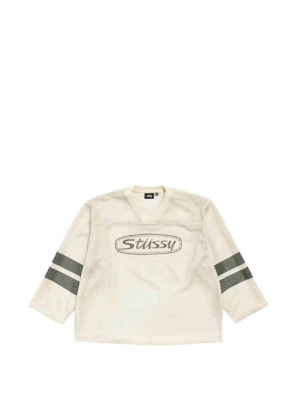 Stüssy logo-print mesh T-shirt - Toni neutri