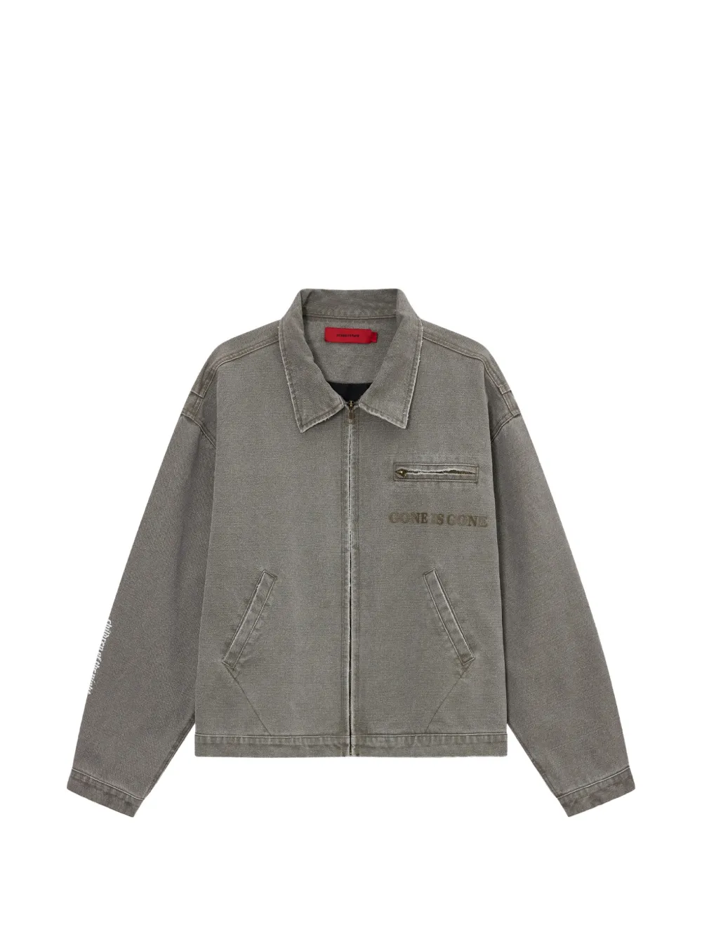 ACUPUNCTURE 1993 Punker graphic-print zip-up jacket - Grigio