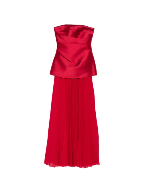 Solace London Claudette strapless pleated dress