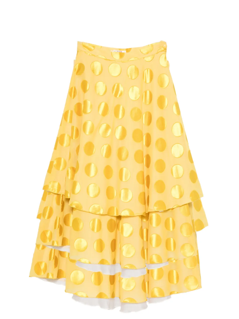 Christian Dior Pre-Owned 1970s polka-dot pattern midi skirt - Giallo