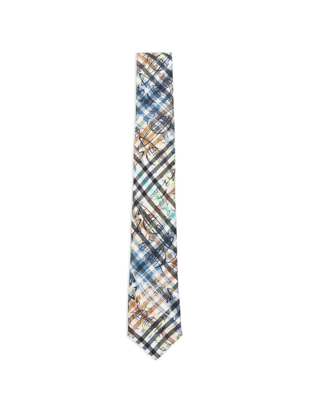 Vivienne Westwood Orb-print check-pattern tie - Braun