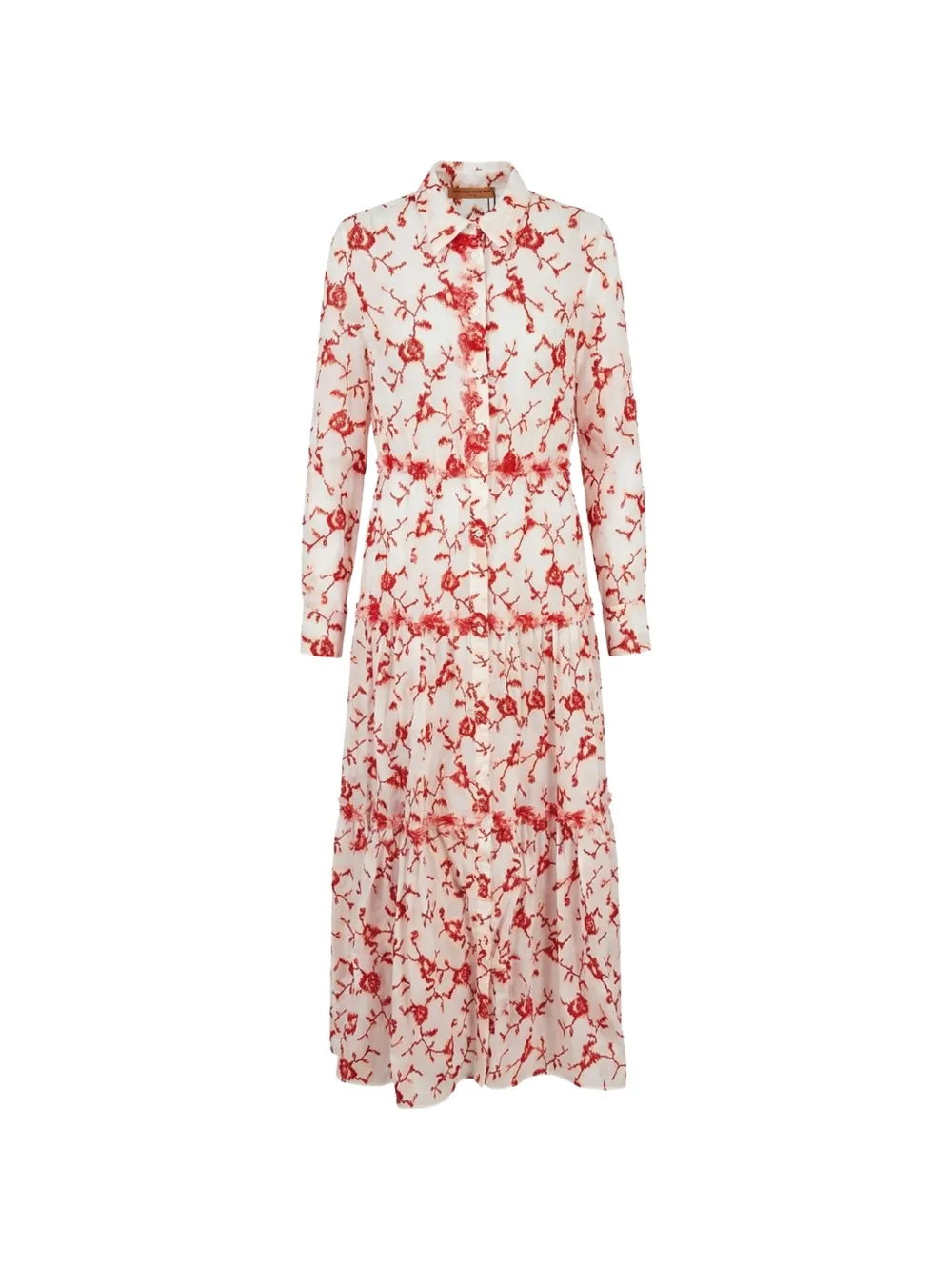 Ermanno Scervino floral-embroidered tiered dress - Bianco