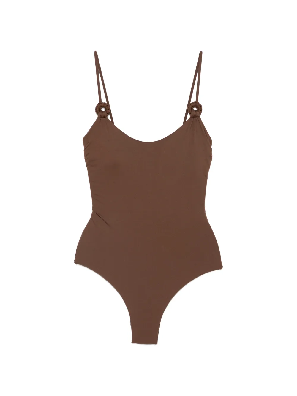 Fisico ring-detail swimsuit - Marrone
