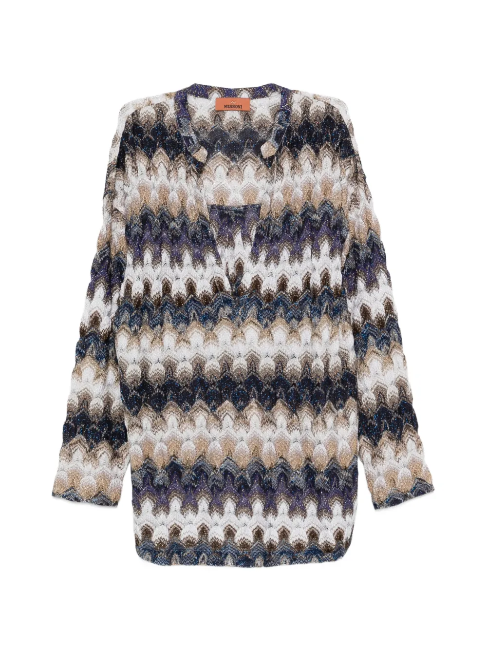 Missoni zigzag-pattern V-neck top - Blu