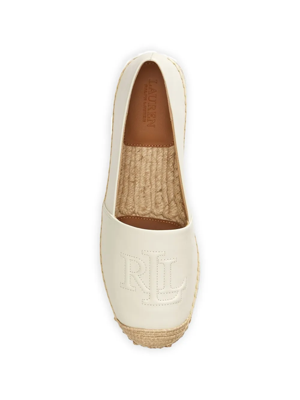 Lauren Ralph Lauren Cameryn embroidered-logo leather espadrilles Beige