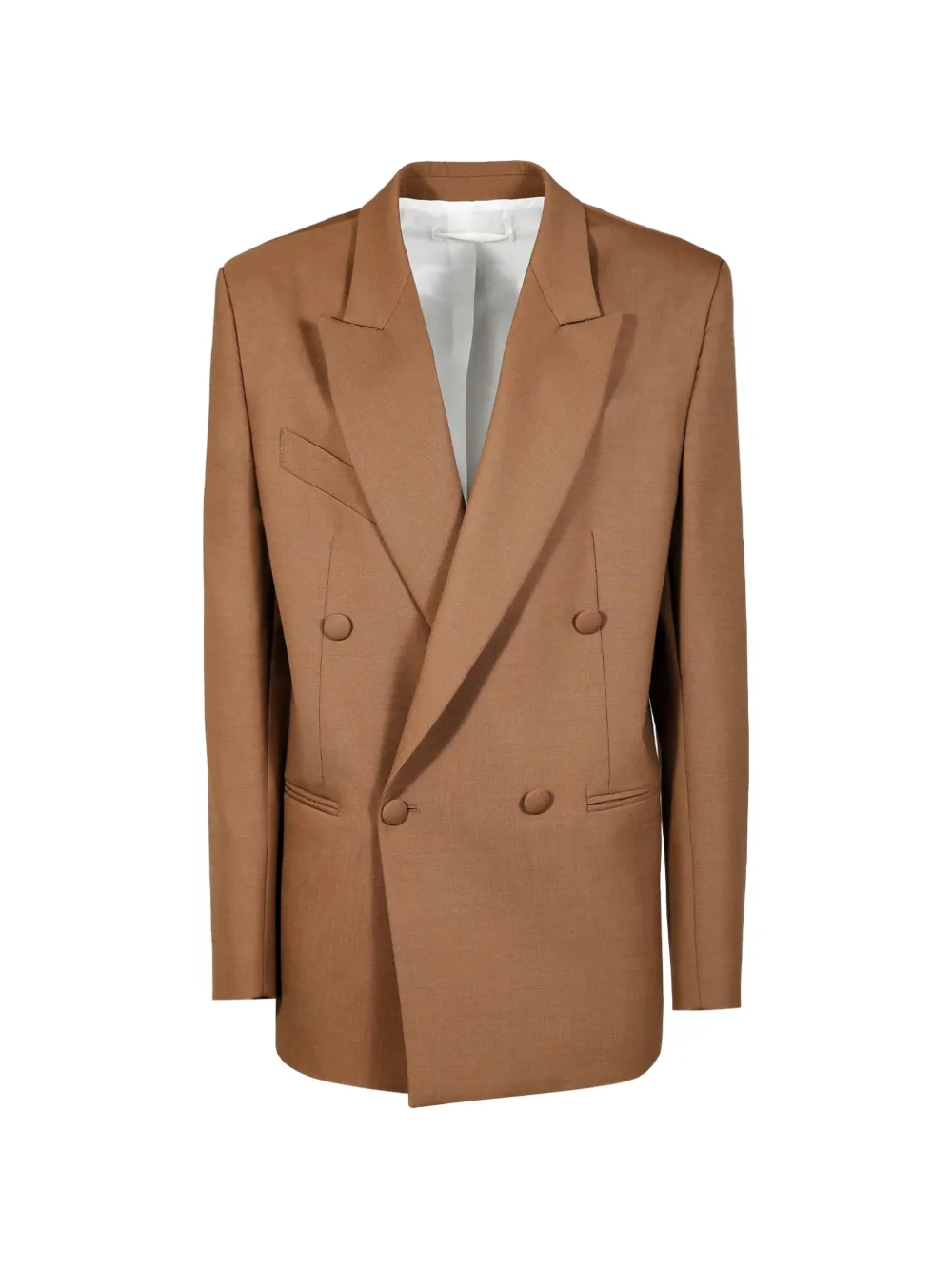 Nineminutes peak-lapel double-breasted blazer - Braun