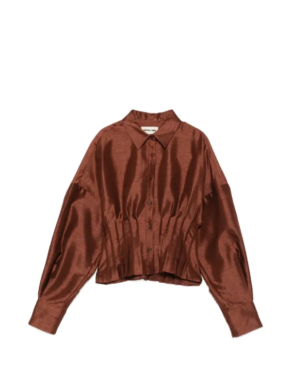Shushu/Tong Pleated-waist Shirt in Brown