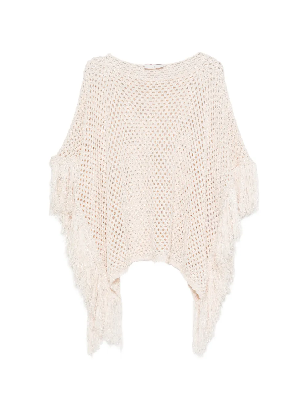 Akep open-knit fringe-trimmed sweater - Nude
