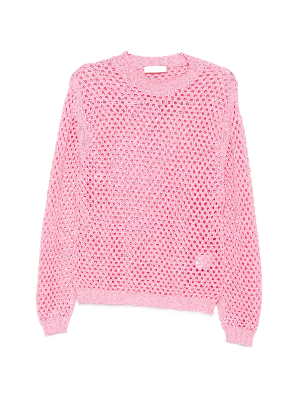 Akep sequin-embellished open-knit sweater - Rosa