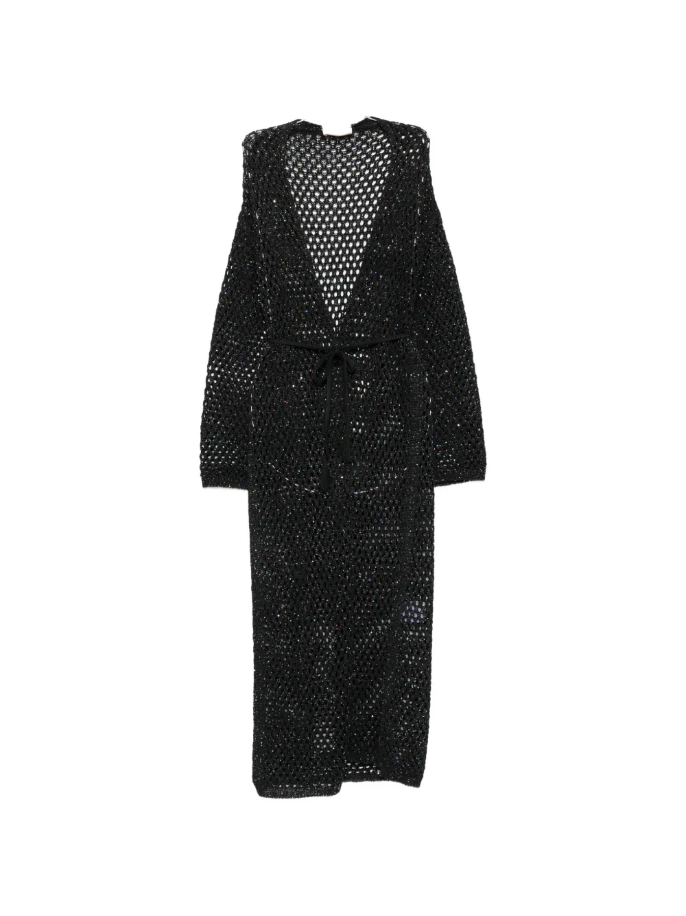 Akep sequin-embellished open-knit cardigan - Black