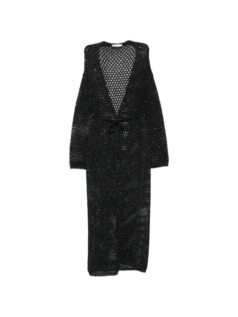 Akep sequin-embellished open-knit cardigan
