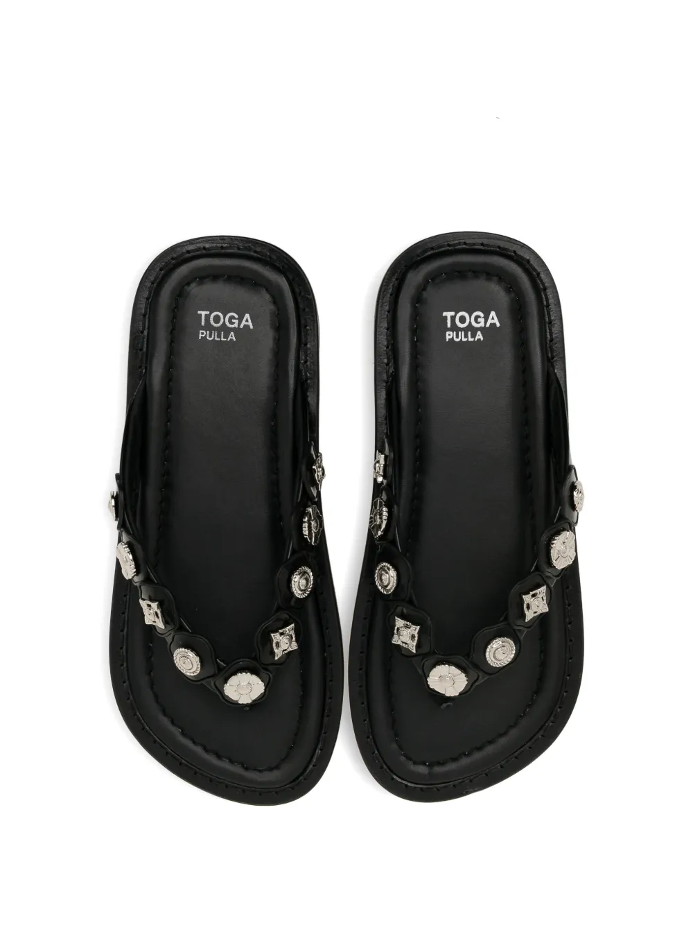 Toga Pulla Leren sandalen Zwart
