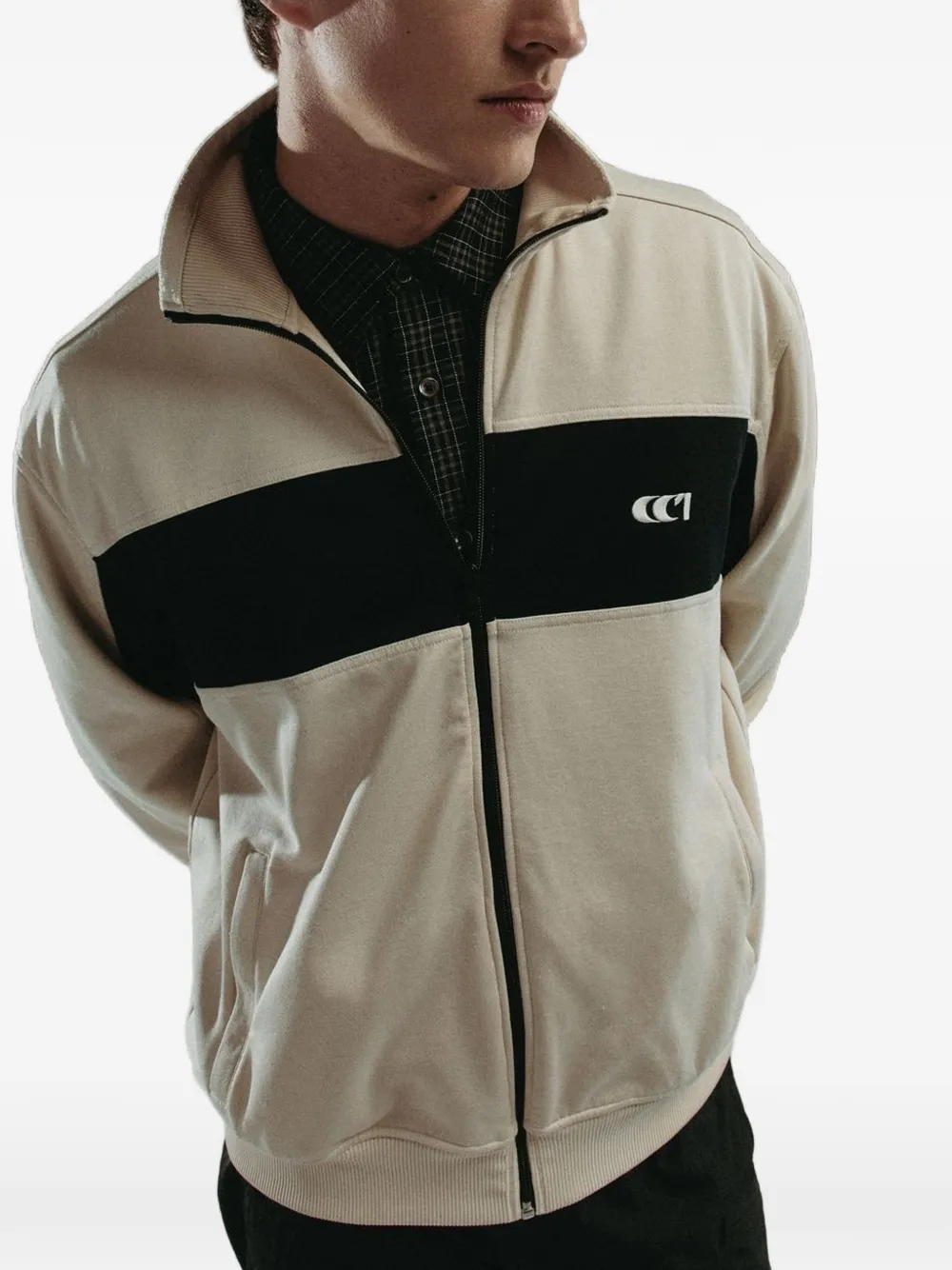 Ciaran Cc1 Contrast-panel Jacket In Neutral