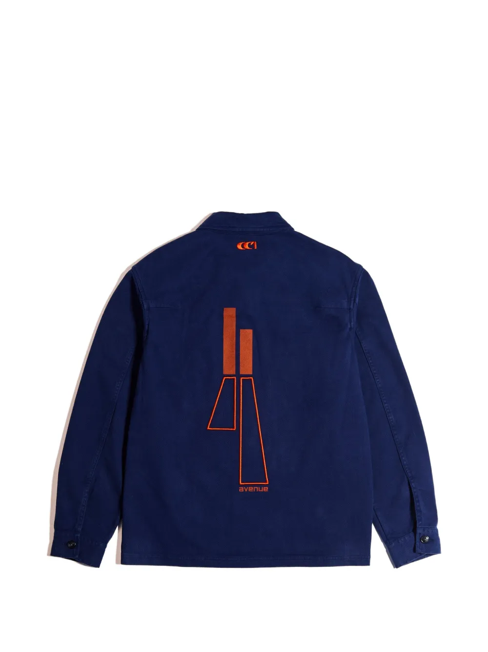 CIARAN x Parallelle katoenen-twill shirtjack met geborduurd logo Blauw