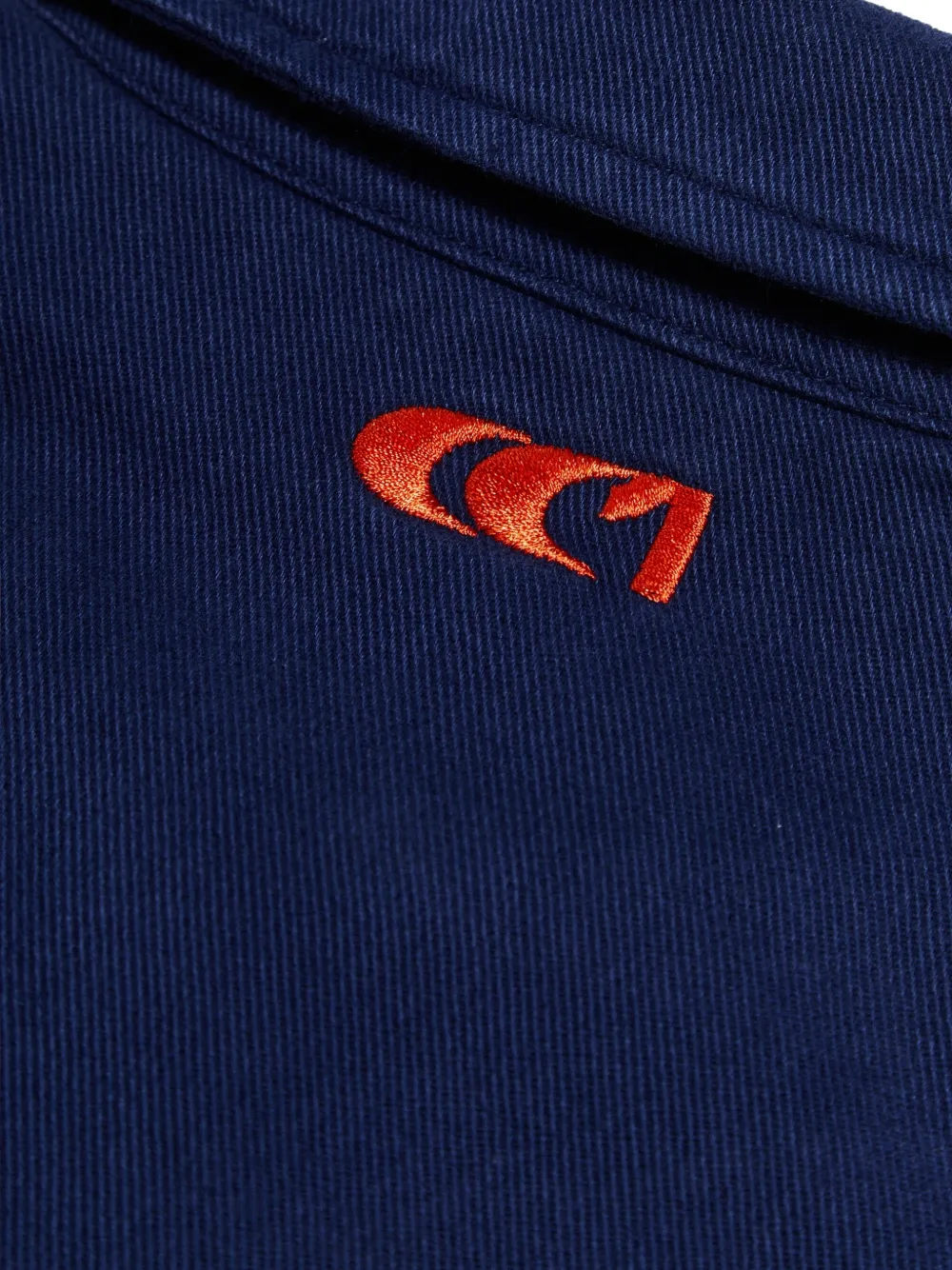 CIARAN x Parallelle katoenen-twill shirtjack met geborduurd logo Blauw