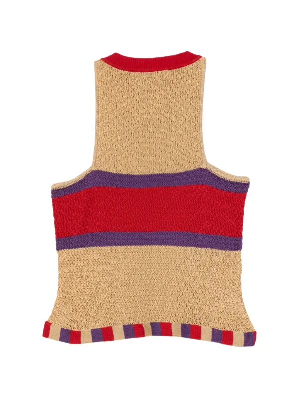 Christian Dior Pre-Owned 1980s Striped Knit Top | Neutrals