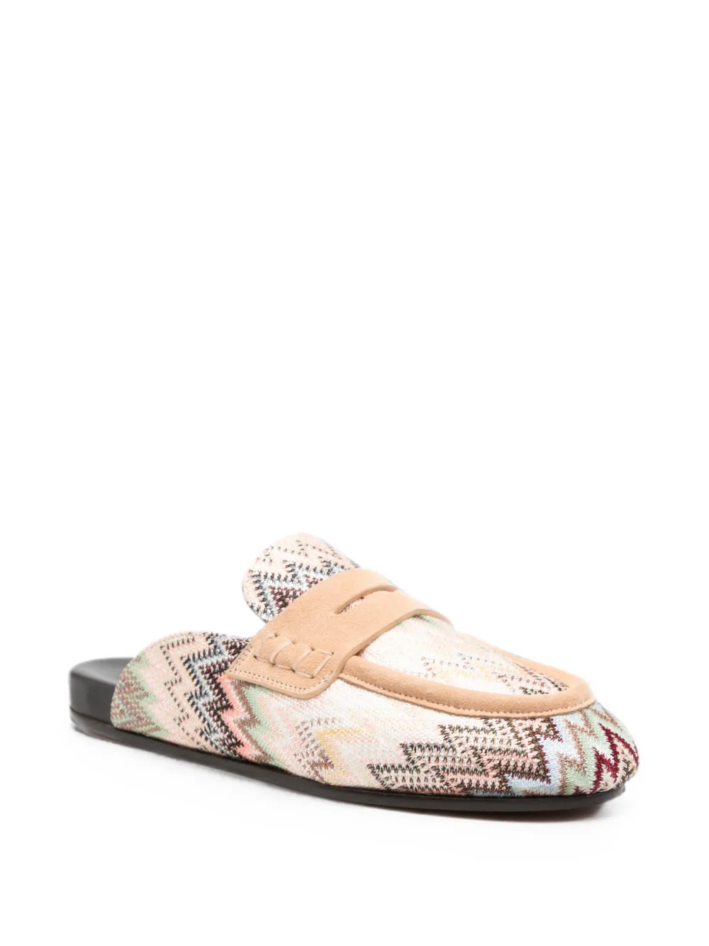 Missoni zigzag-knit loafers Beige