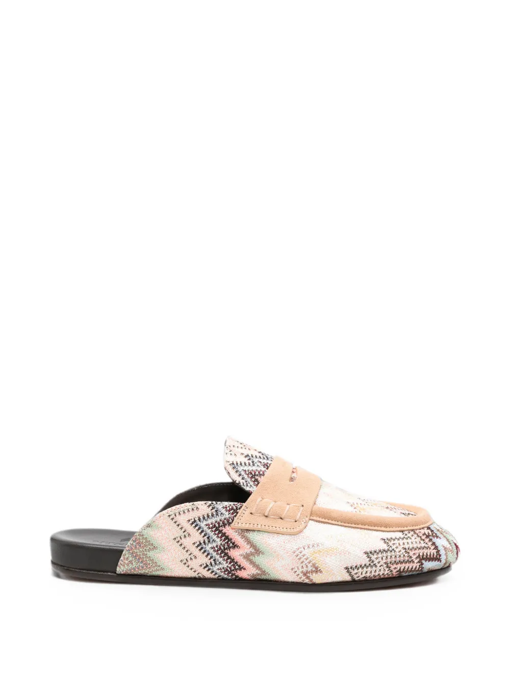 Missoni zigzag-knit loafers - Nude