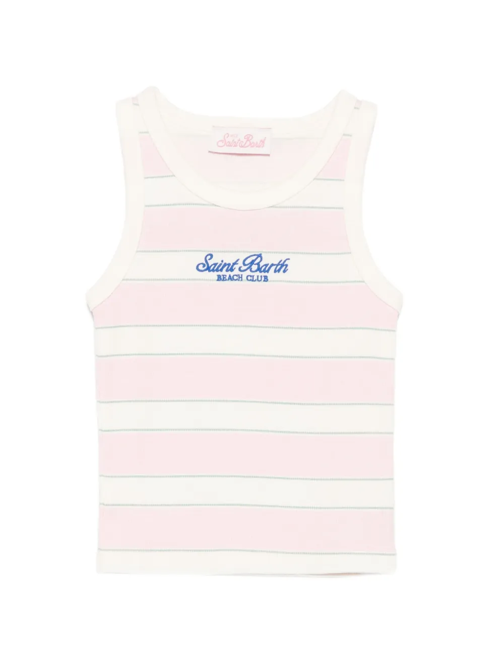 MC2 Saint Barth Kids Blue Jr ribbed tank top - Rosa