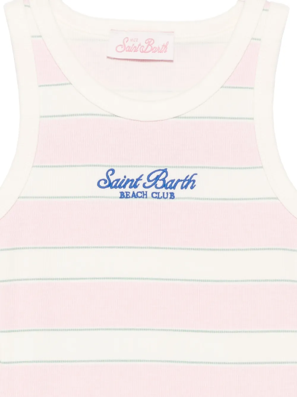MC2 Saint Barth Kids Blue JR logoprint gestreepte tanktop Roze