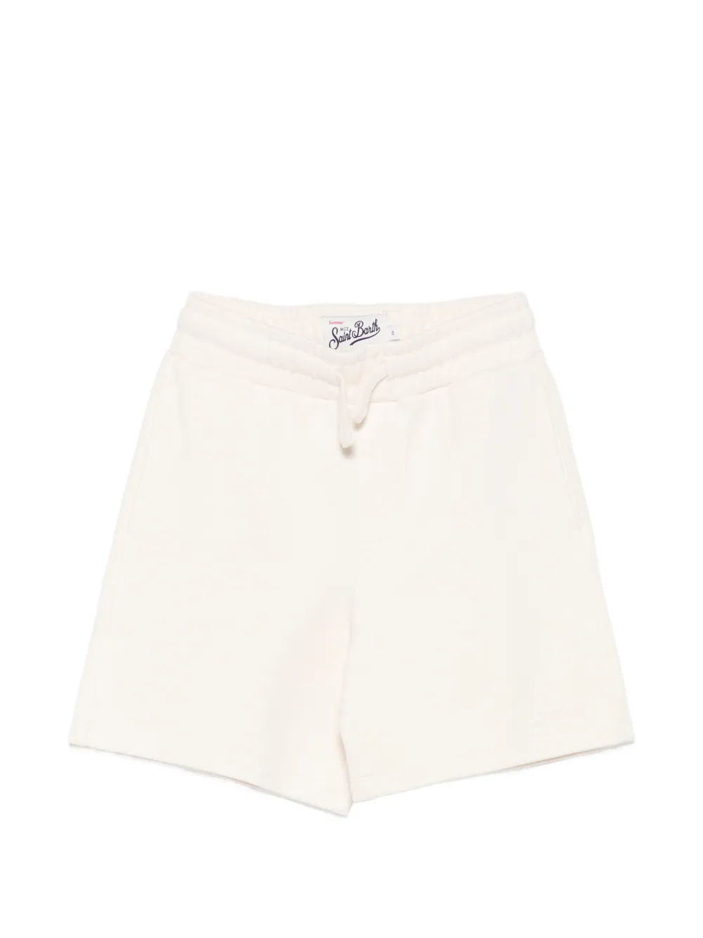 MC2 Saint Barth Kids Brayden Jr drawstring-waist logo-patch shorts - Nude