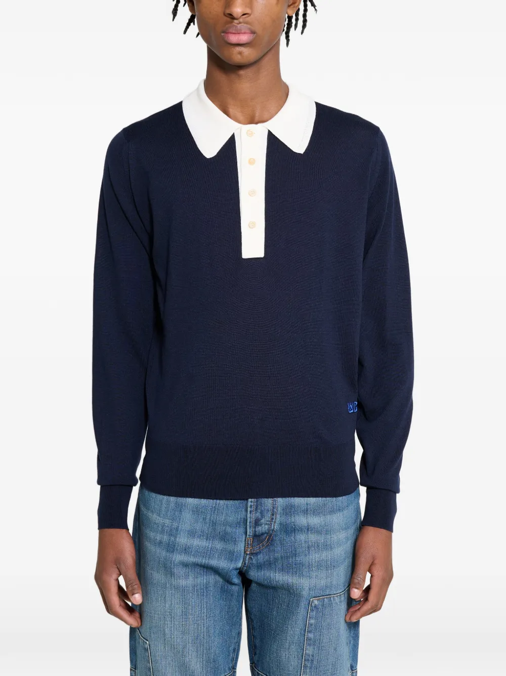 Wales Bonner Henry merino wool sweater - Blu