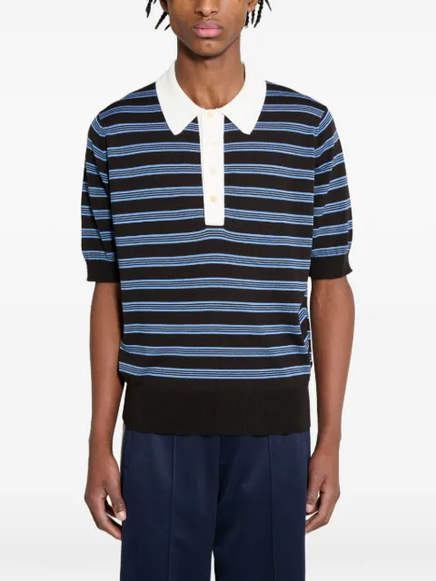 Wales Bonner Breeze striped merino wool polo shirt