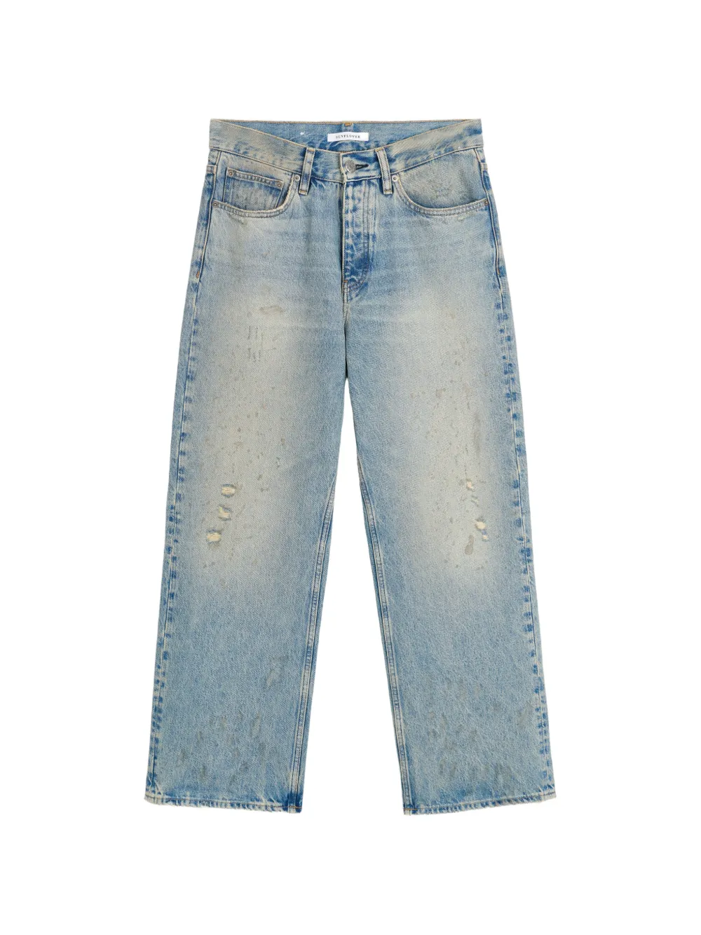 Sunflower Paint-splatter Distressed Jeans In Blue