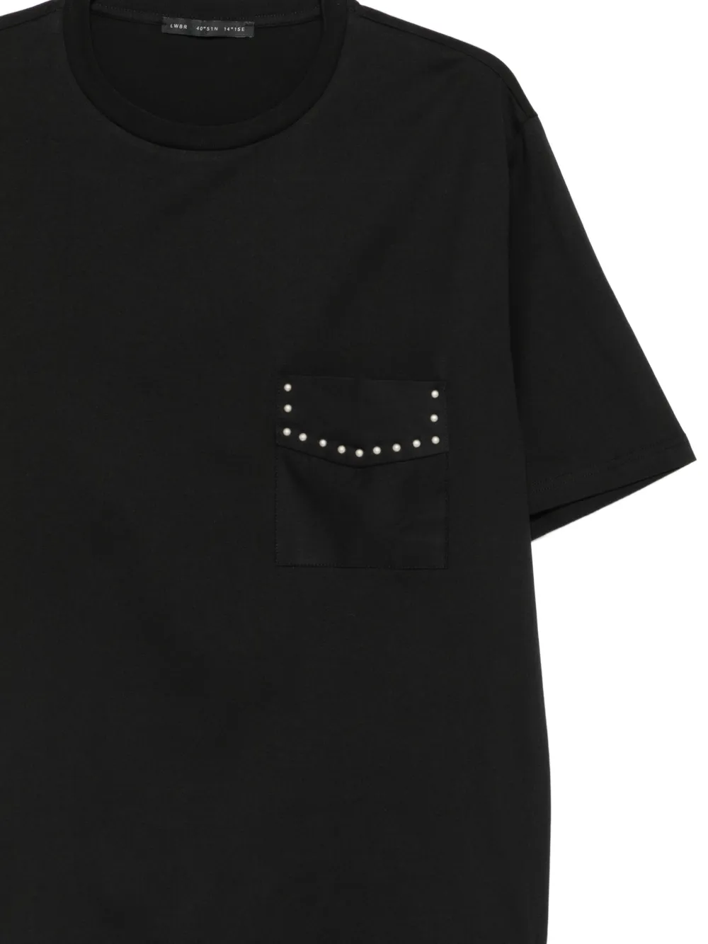 Low Brand T-shirt met studs en zak Zwart