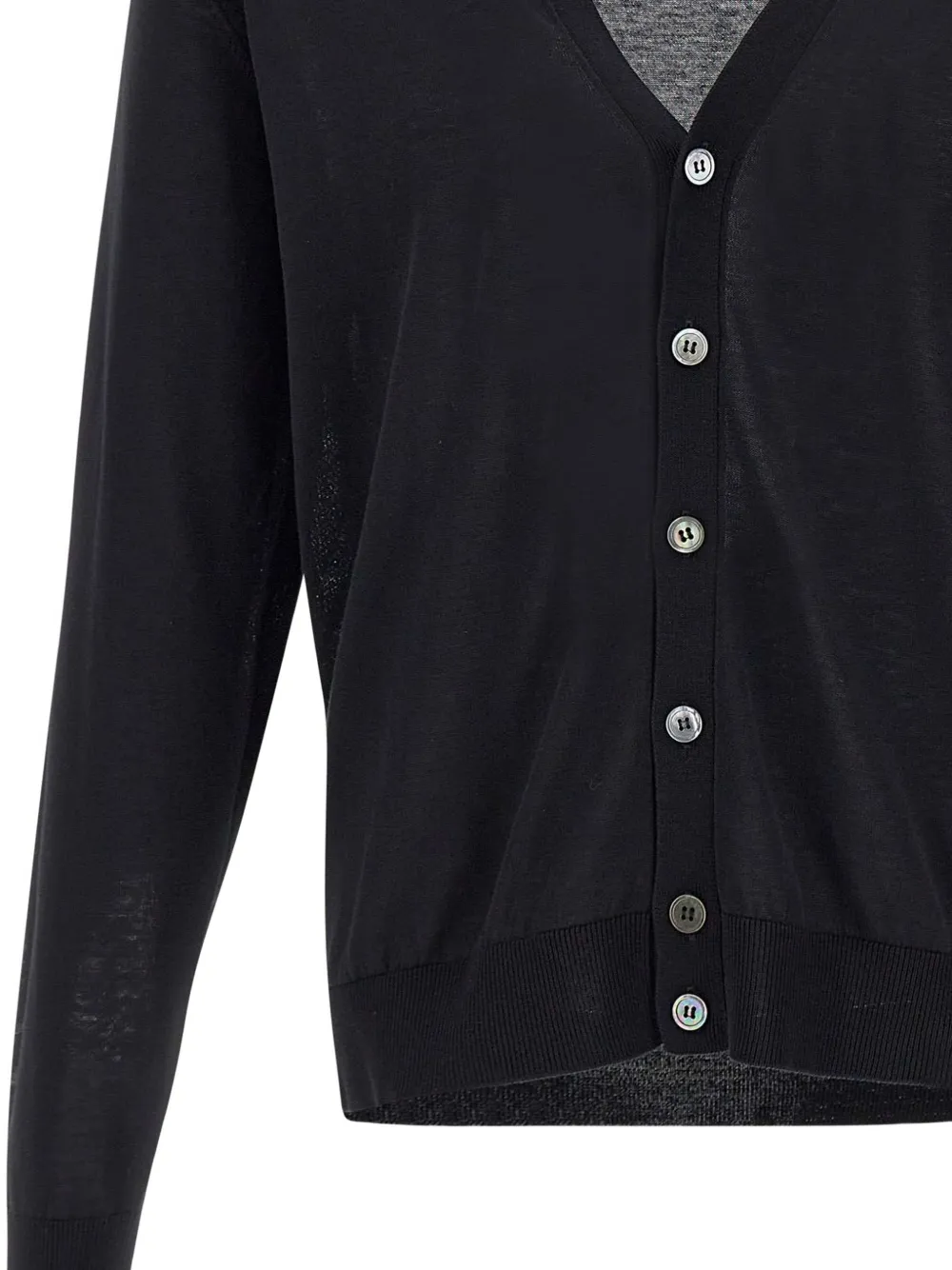 Filippo De Laurentiis Button-up vest met V-hals Zwart