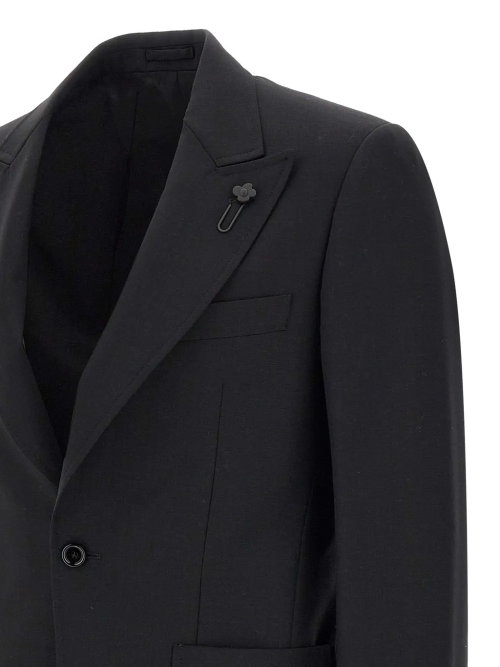 Lardini Wollen blazer met puntige revers Zwart
