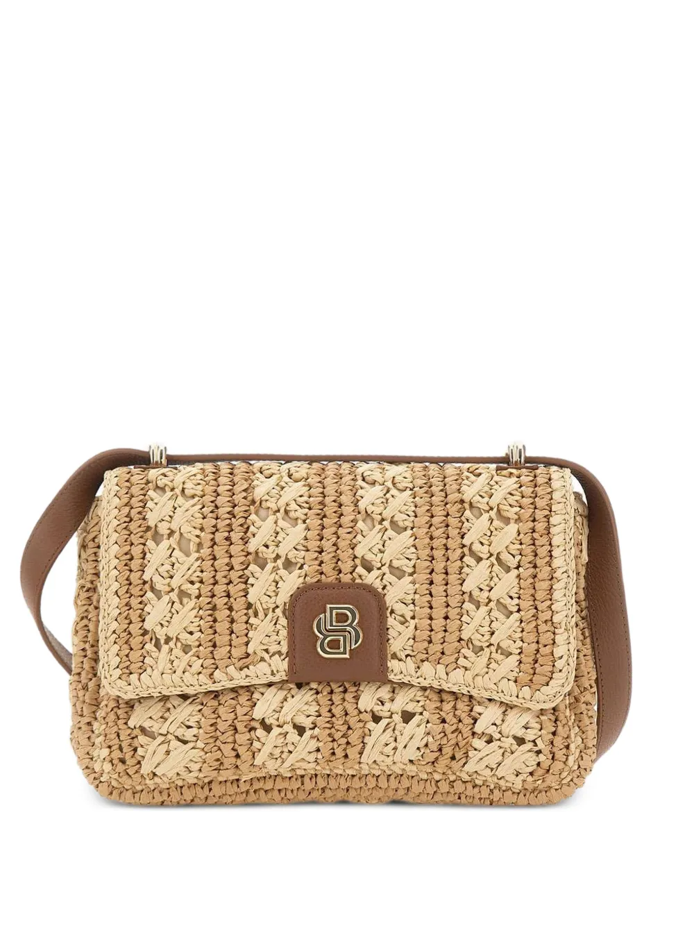 BOSS Double B straw shoulder bag - Neutrals