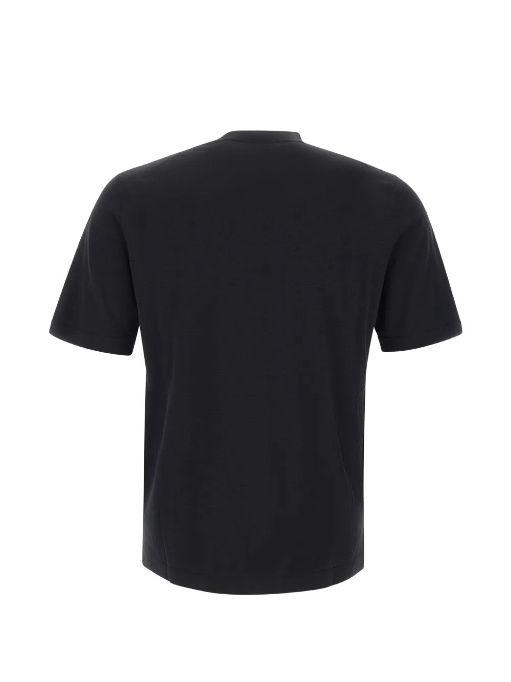 Kangra Katoenen T-shirt met ronde hals Zwart