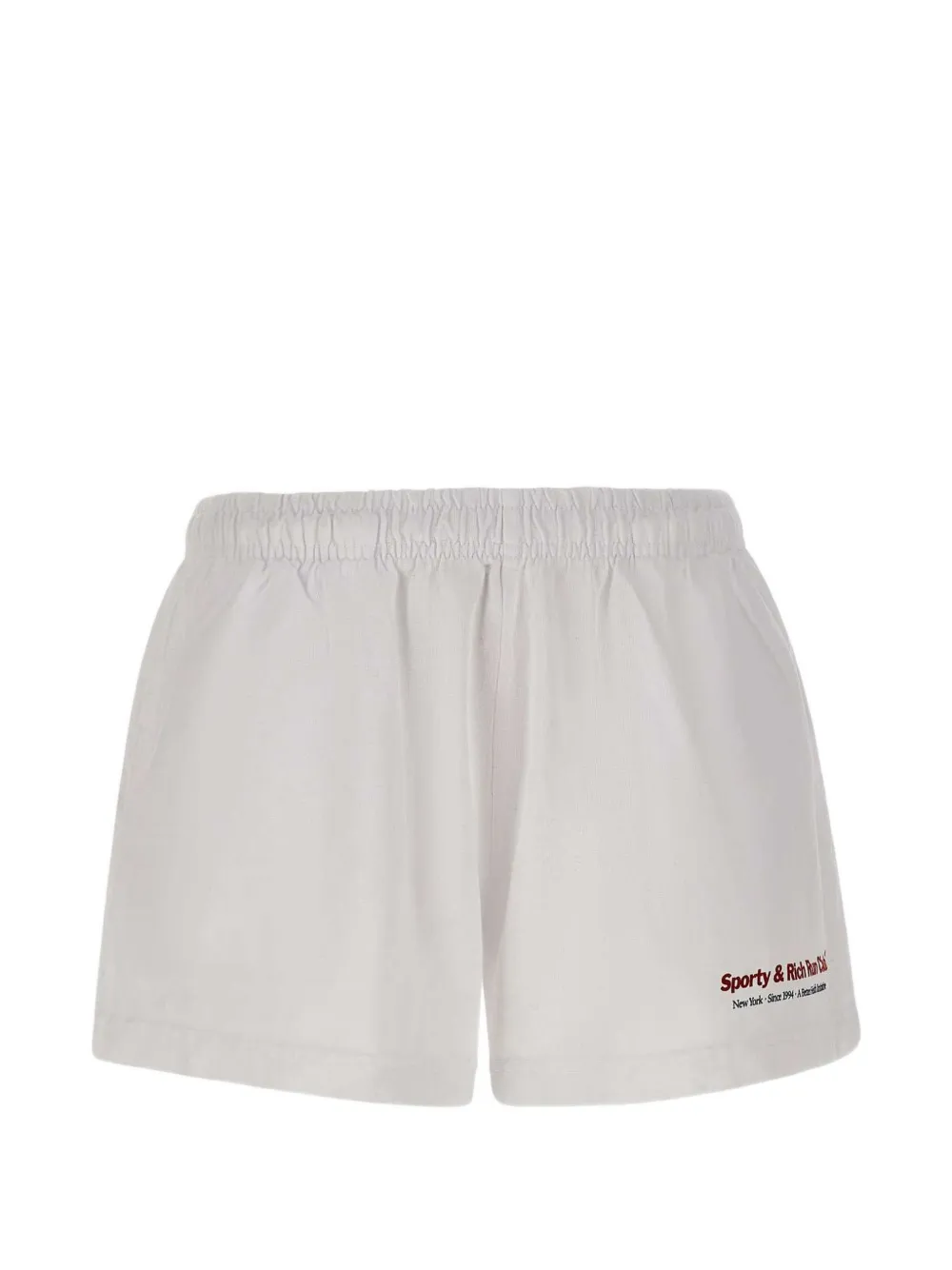 Sporty & Rich Run Club Disco logo-print shorts - Bianco