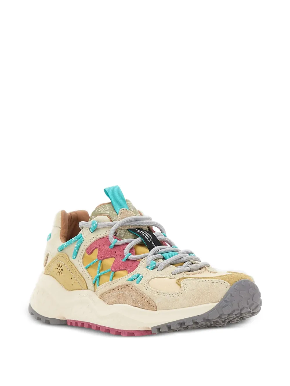 FLOWER MOUNTAIN Yamabushi panelled sneakers Beige