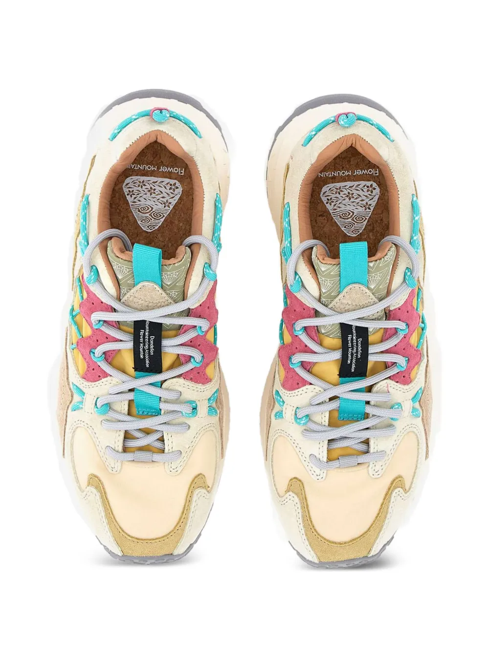 FLOWER MOUNTAIN Yamabushi panelled sneakers Beige