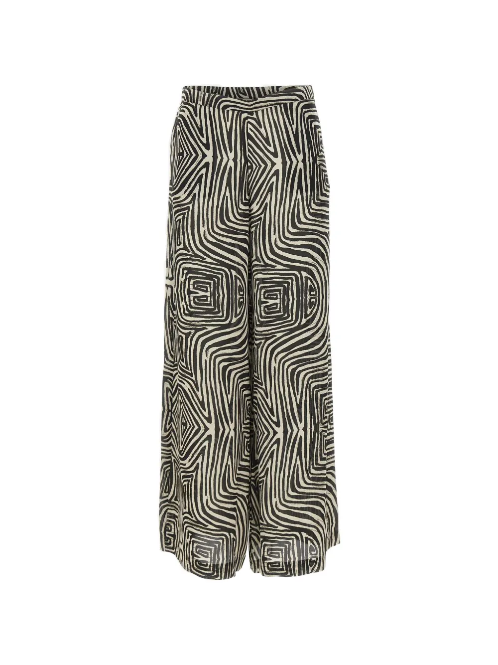 ELENA MIRO` abstract-pattern wide-leg trousers - Nero
