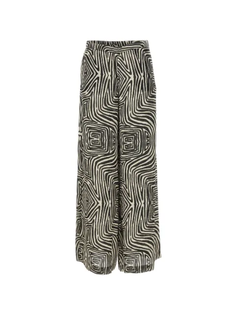 ELENA MIRÒ abstract-pattern wide-leg trousers