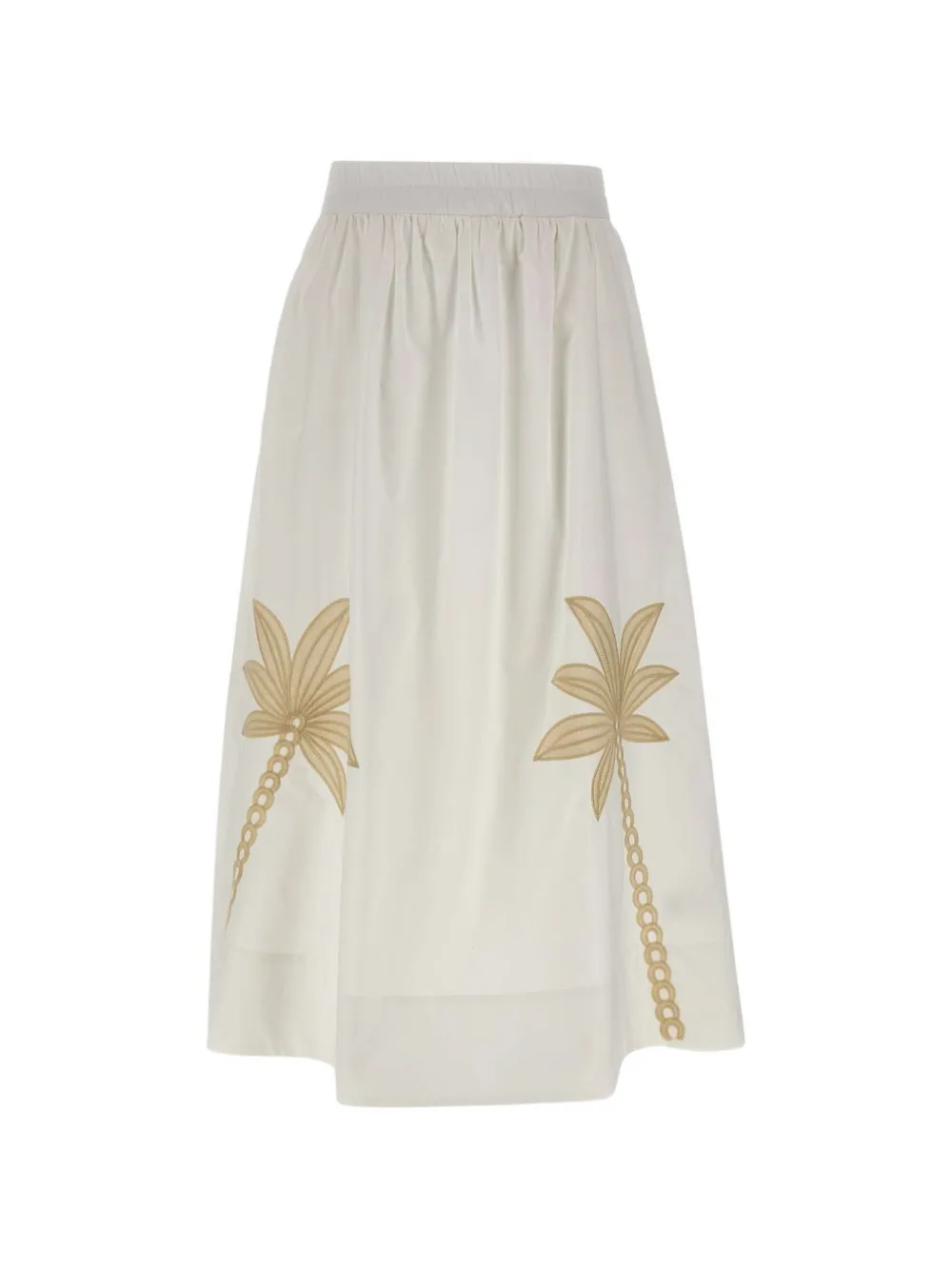 kaos palm-tree embroidered flared skirt - Toni neutri