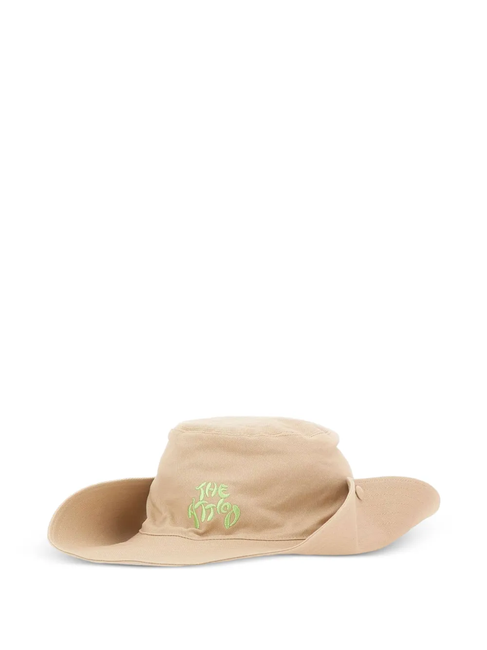 The Attico logo-embroidered wide-brim hat - Toni neutri